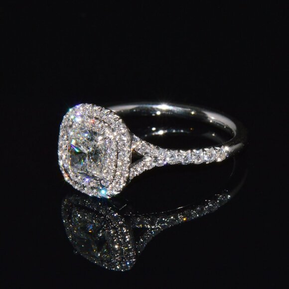 Genuine Tiffany & Co. Natural 1.30Cts Diamond Soleste Platinum Engagement Ring - Picture 9 of 13